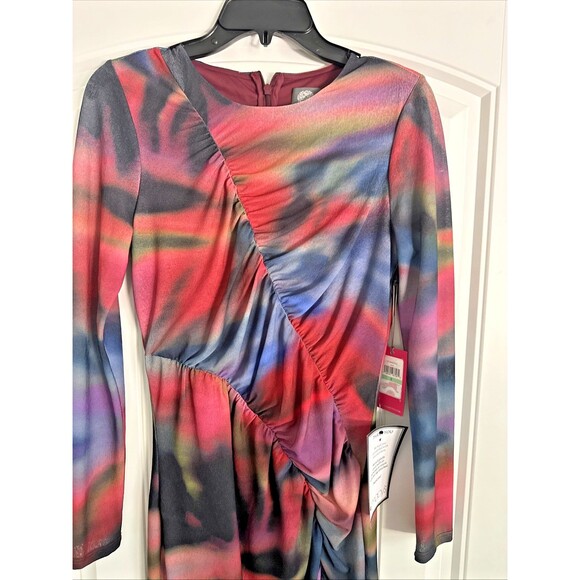 Vince Camuto Women's Colorful Chic Printed Long-Sleeve Bodycon Dress Multi 8 - Picture 6 of 12